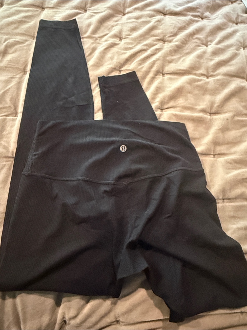 lululemon athletica Black Ribbed High-Rise Leggings